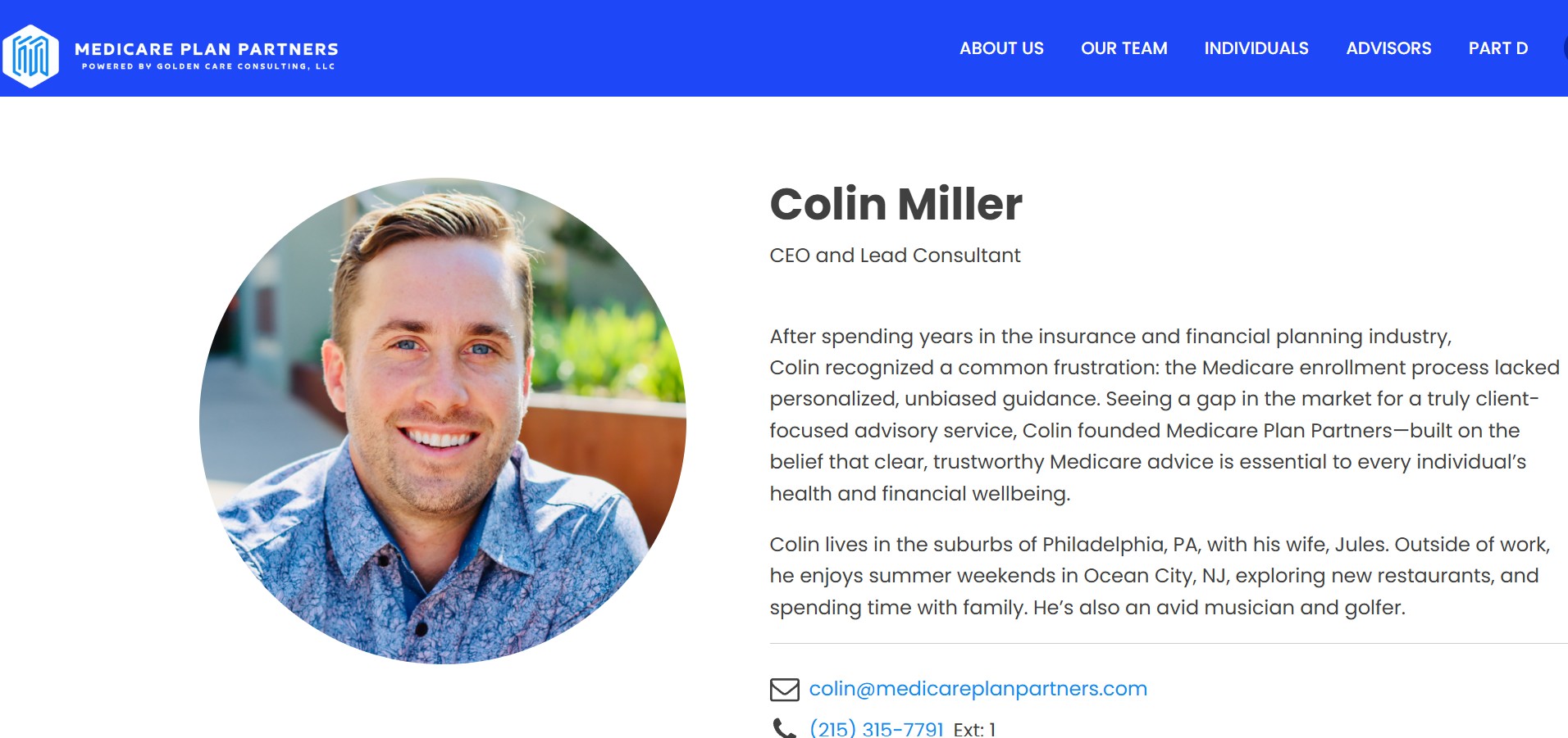Colin Milller, CEO of Medicare Plan Partners