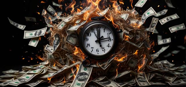 Burning Money and Ticking Clock 